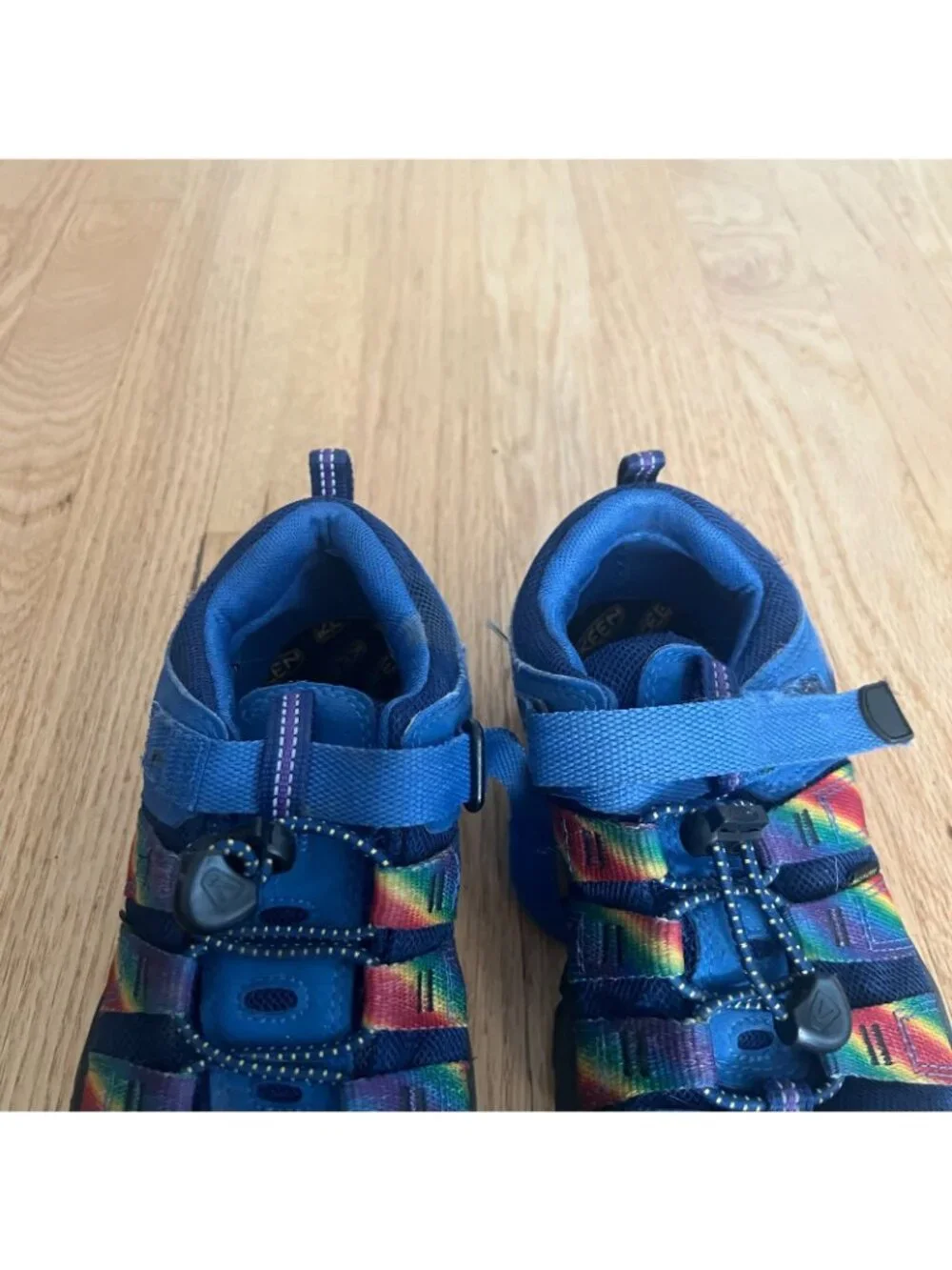 Keen Newport H2Sho Water Hiking Shoes Blue Rainbow Big Kid's Size 3